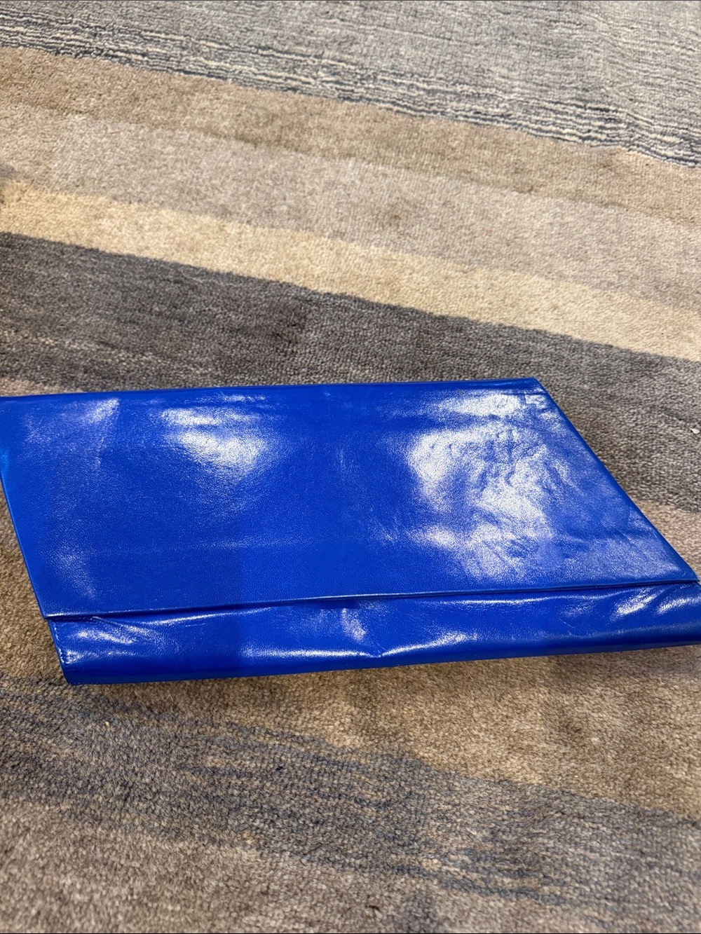 Charles joudan Sleek Blue Leather Clutch